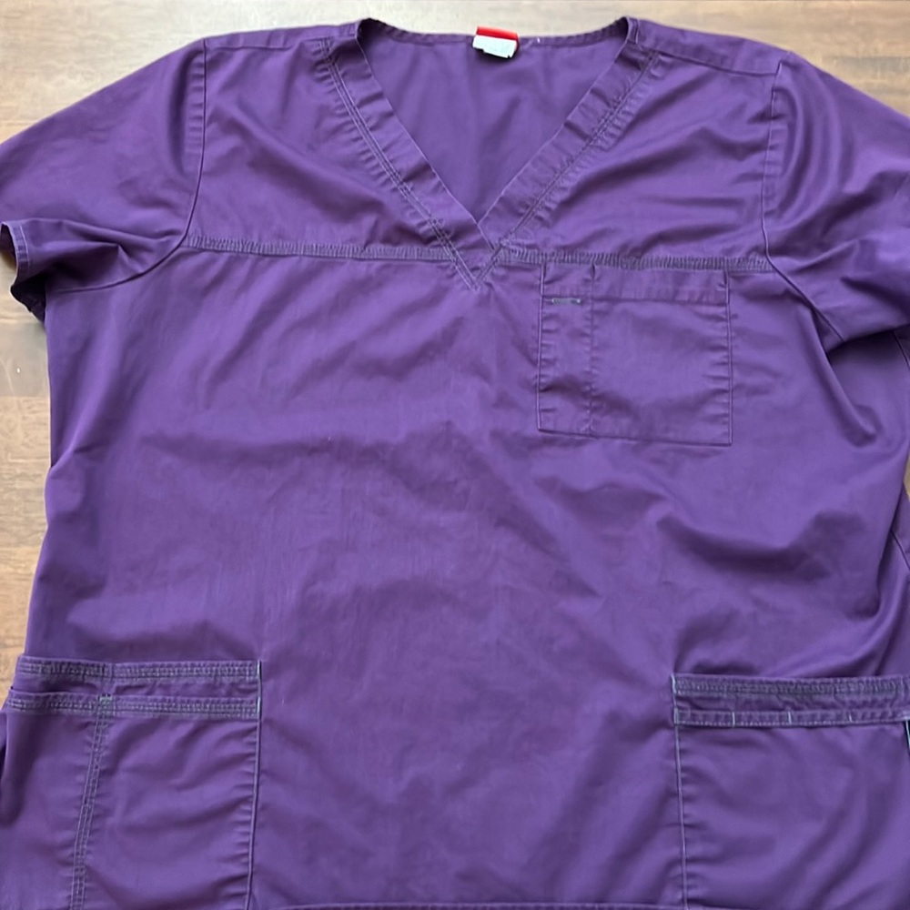 XL scrub top and pants; Eggplant purple Dickies brand; selling as a set